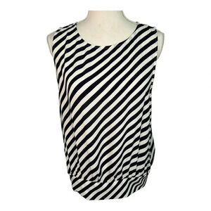 LOFT Outlet Women’s‎ Medium Navy Blue & White Stripe Lightweight Sleeveless Top